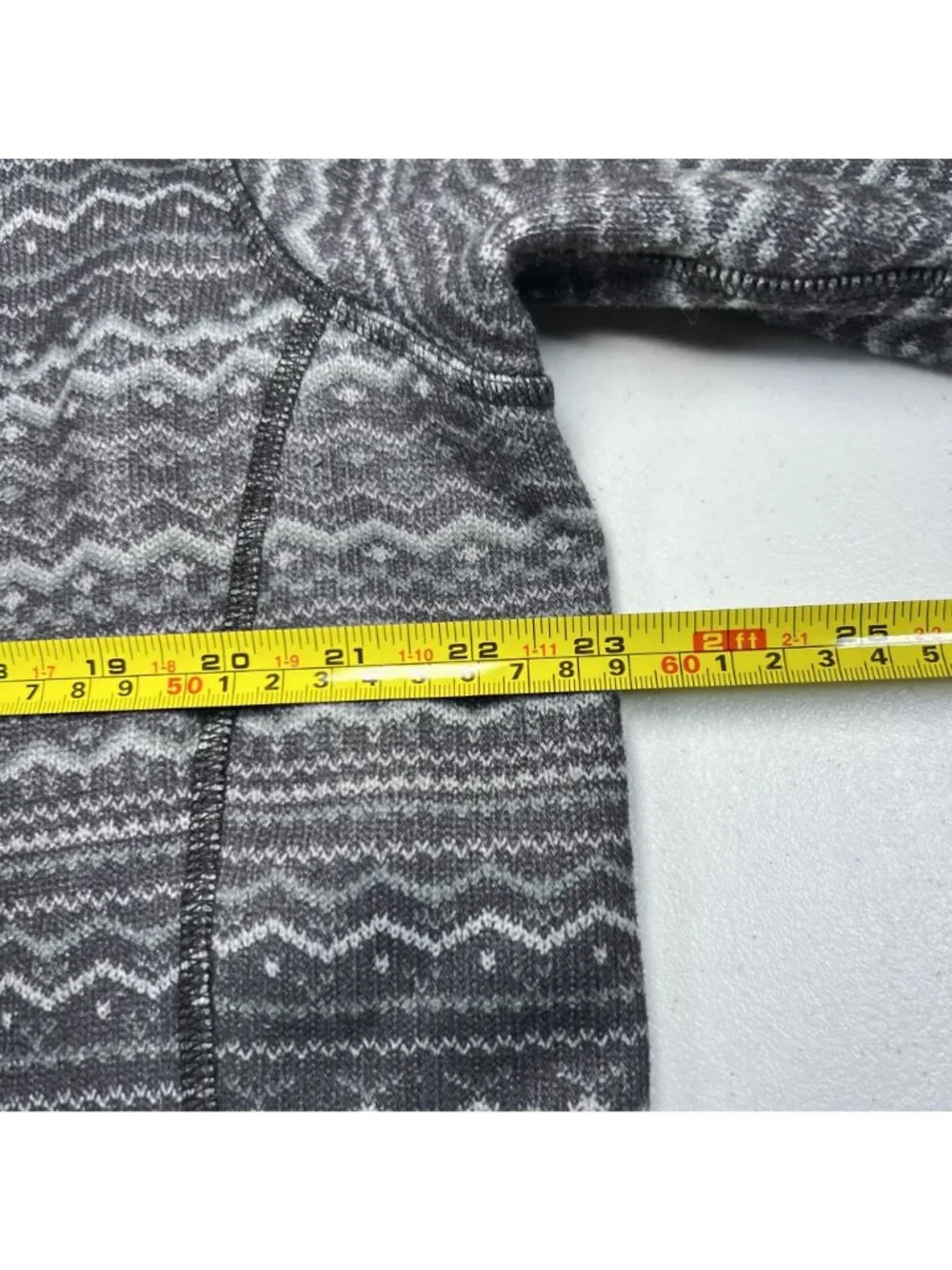The North Face Mens Gray Fleece Aztec 1/4 Quarter Zip Pullover Jacket Size Large